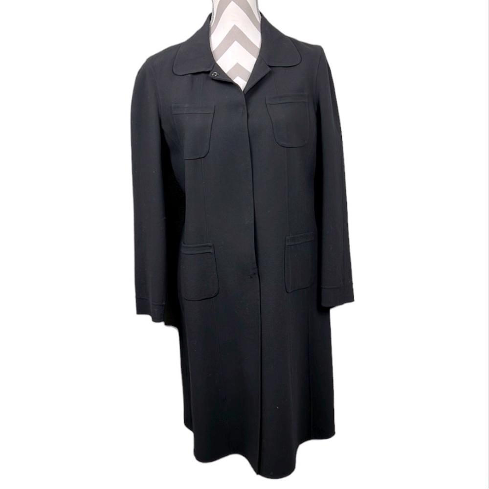 DKNY wool lightweight evening coat black size 10
